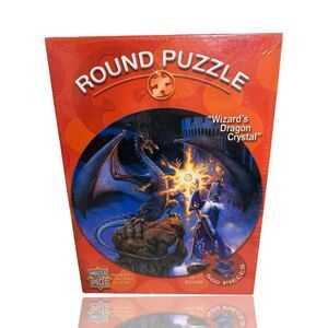 MasterPieces Wizard's Dragon 500 Piece Round Puzzle Fantasy Theme